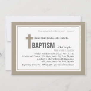 Convites Brown Cross Baptism