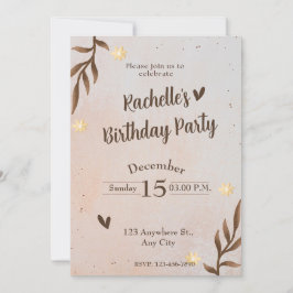 Convites Brown Floral Sai Aniversário