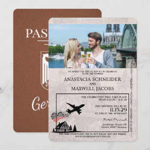 Convites Brown Germany Passport Wedding