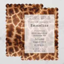 Convites Brown Giraffe Impressão