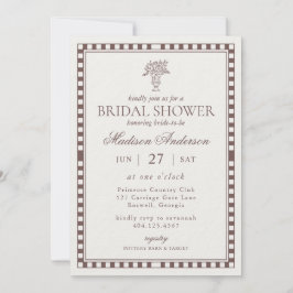 Convites Brown Harlequin Checkered Bridal Shower