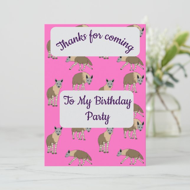 Convites Brown Hyenas Thank you Card (Em pé/Frente)