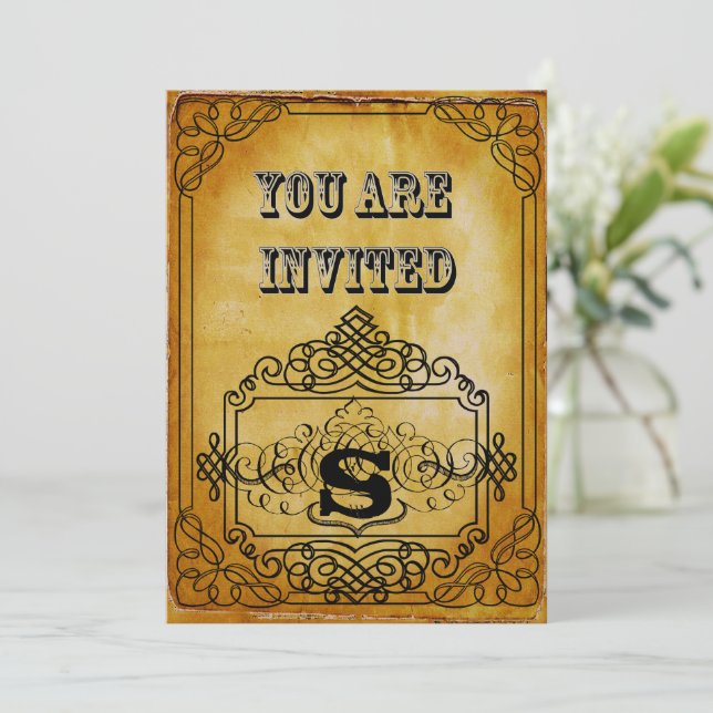 Convites Brown Kraft Paper Rustic Weding (Em pé/Frente)