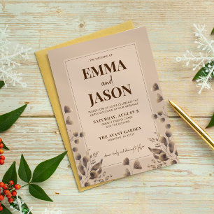 Convites Brown Rustic Deixa Casamento Elegante