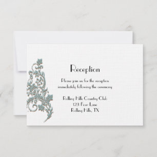Convites Brown Teal Art Deco Posh Recepção de casamento
