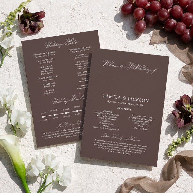 Convites  Brown Wedding Flat Program (Criador carregado)