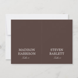 Convites Brown Wedding Place Card DIY
