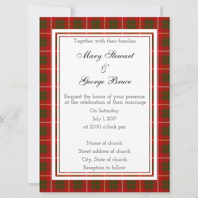 Convites Bruce Scottish Wedding Invitation (Frente)