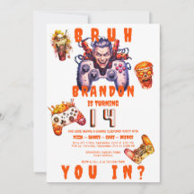 BRUH Halloween Teen Birthday Vídeo Game Sleepover