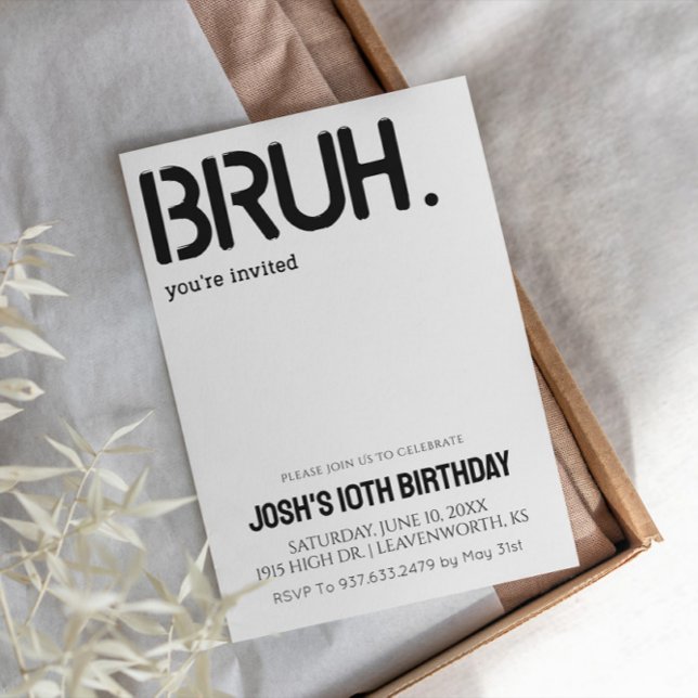 Convites Bruh, você é o Aniversário dos Meninos Convidados (Criador carregado)