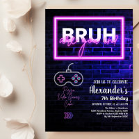 Bruh, Você Entrou? Neon Arcade Video games Boy Bir