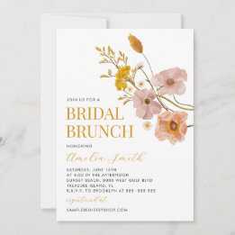 Convites Brunch Bridal de Flores Selvagem, Chá de panela