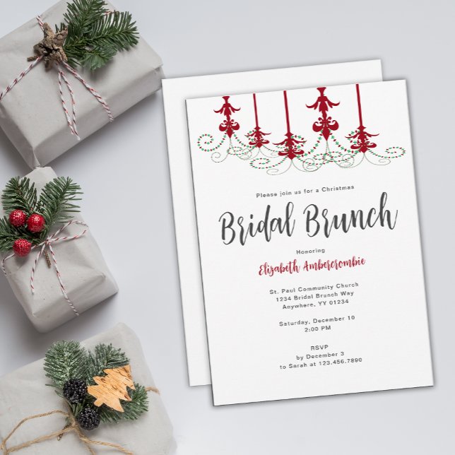 Convites Brunch Bridal Natal (Christmas Bridal Brunch Invitation)