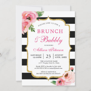 Convites Brunch Bridal Rosa Floral