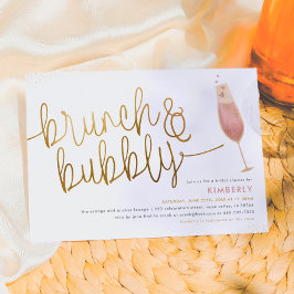 Convites Brunch & Bubbly Aquarela Champanhe Festa de Noivad