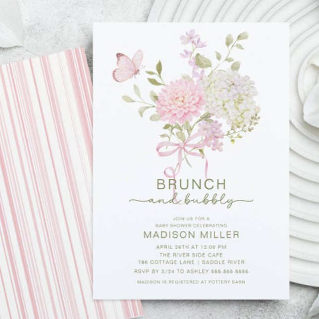 Convites Brunch & Bubbly Baby Shower Invitation (Criador carregado)