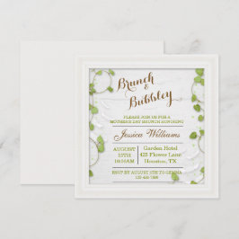 Convites Brunch & Bubbly do Dia das Mães Decorativo Verde