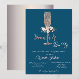 Convites Brunch & Bubbly Rose Gold Chá de Noiva