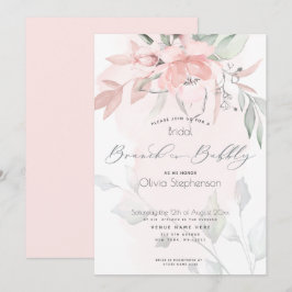 Convites Brunch Chá de panela Blush Wild Rosa Invita