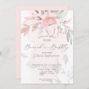 Convites Brunch Chá de panela Blush Wild Rosa Invita