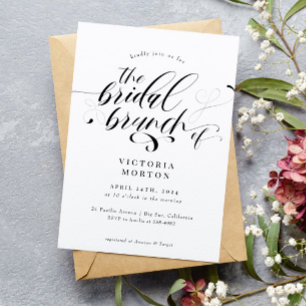 Convites Brunch Clássico de Caligrafia Elegante