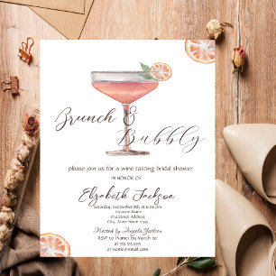 Convites Brunch com Aperol Spritz de Aquarela e Espumante