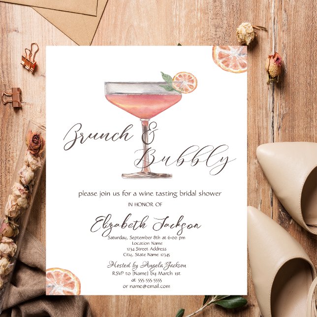Convites Brunch com Aperol Spritz de Aquarela e Espumante (Criador carregado)