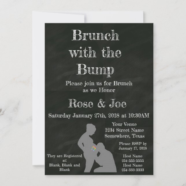 Convites Brunch com o quadro de bump (Frente)