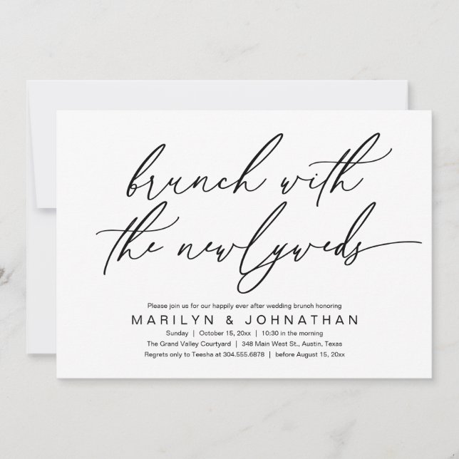 Convites Brunch Com Os Newlyweds, Celebração De Casamento P (Frente)
