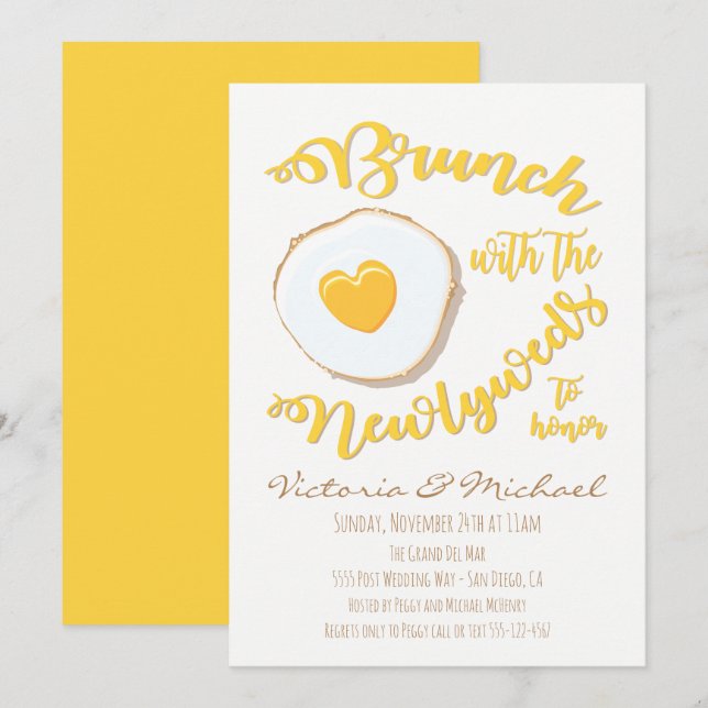 Convites Brunch com os recém-casados após o casamento (Frente/Verso)
