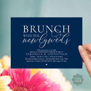 Convites Brunch com os recém-casados, Casamento Azul Marinh
