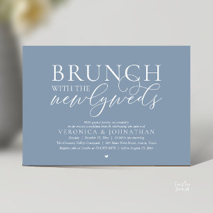 Convites Brunch com os recém-casados, Casamento Dusty Blue