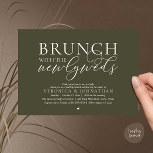 Convites Brunch com os recém-casados, Casamento Olive Green