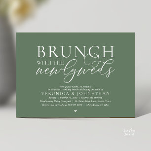 Convites Brunch com os recém-casados, Casamento Verde Sage