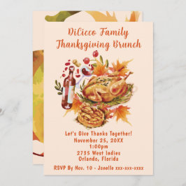 Convites Brunch de Ação de Graças da Família