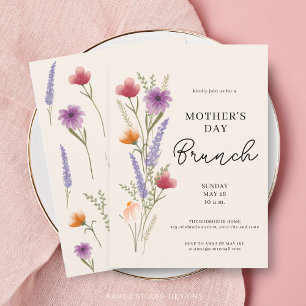 Convites Brunch de Água-forte Floral no Dia das Mães