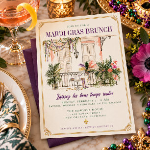 Convites Brunch de Carnaval Varanda de Nova Orleans