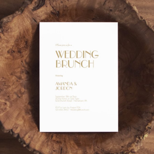 Convites Brunch de Casamento com Deco Moderno e Dourado Min (Criador carregado)