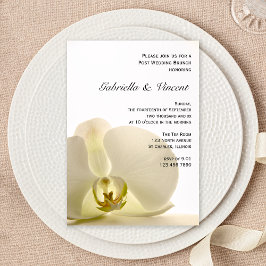 Convites Brunch de Casamento com Orquídea em Poste Branco