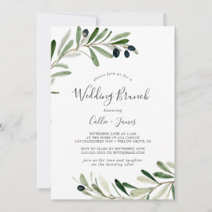 Convites Brunch de Casamento de Branch Moderno