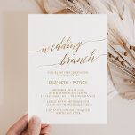 Convites Brunch de Casamento de Caligrafia Dourada Elegante<br><div class="desc">Esta elegante carta de convite para o almoço de casamento da caligrafia dourada é perfeita para um evento de outono. A design neutra apresenta uma carta minimalista decorada com a tipografia falsa de ouro romântica e caprichosa. Nota: Este design não apresenta folha de ouro real. É um gráfico de alta...</div>