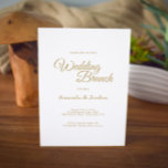 Convites Brunch de Casamento de Caligrafia Dourada Simples<br><div class="desc">Este simples convite para o brunch do casamento com a caligrafia dourada traz um luxo elegante mas moderno a uma experiência minimalista e mais tradicional ou formal de brunch. A caligrafia casual permite um sentimento antigo, enquanto o design neutro de classe pode ser combinado com quaisquer aspectos únicos do seu...</div>