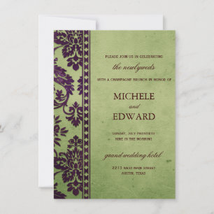 Convites Brunch de Casamento de Getel & Olive Damask Lace