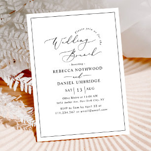 Convites Brunch De Casamento De Script De Caligrafia Elegan