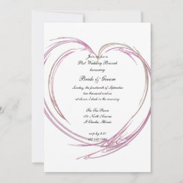 Convites Brunch de Casamento Pós-Cerimônia com Coração Abst