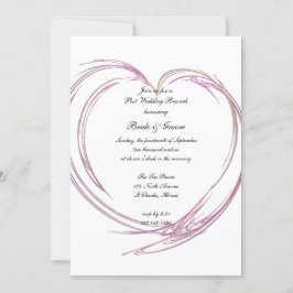 Convites Brunch de Casamento Pós-Cerimônia com Coração Abst