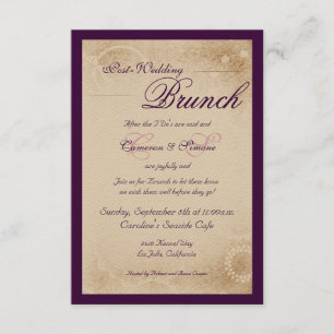 Convites Brunch de Casamento Poste - Script, Roxo