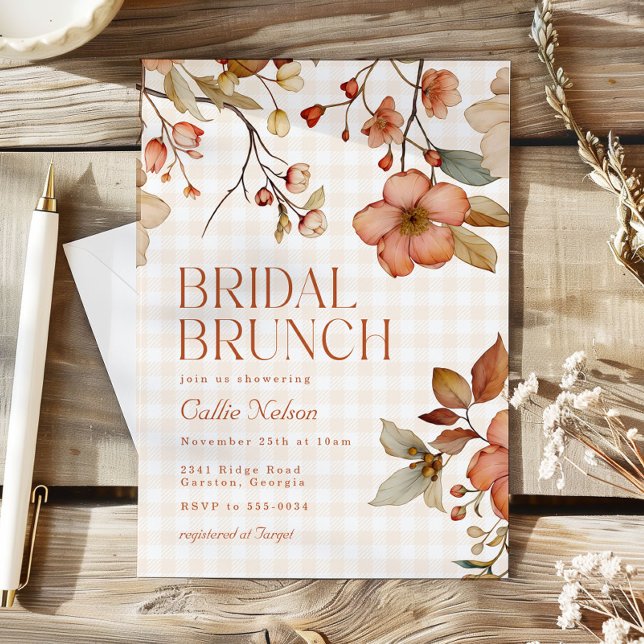 Convites Brunch de Chá de Noiva de Outono (Criador carregado)