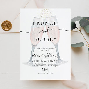 Convites Brunch de Champanhe e Churrasco de Noiva Borbulhan