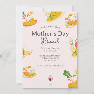 Convites Brunch de Dia de as mães Personalizado   Tema da c